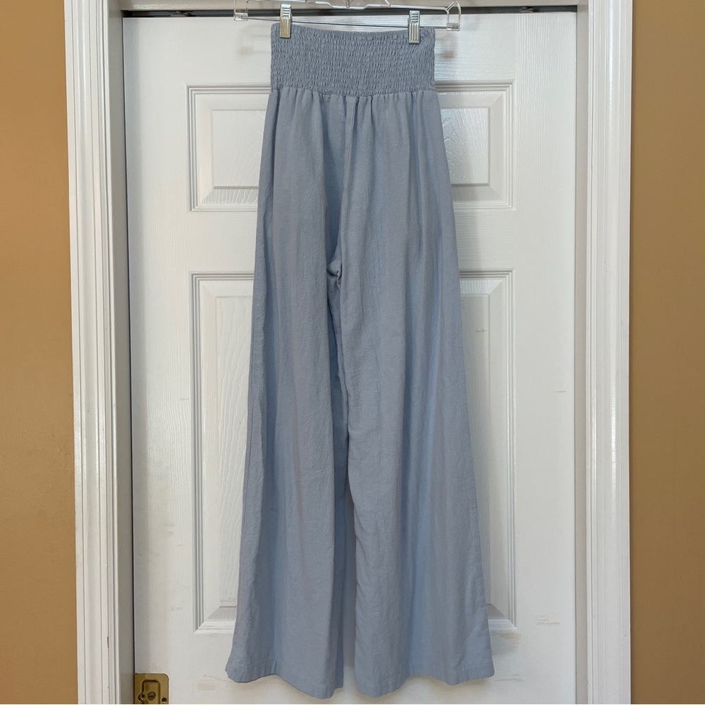 Light Blue Wide Leg Palazzo Pants, small